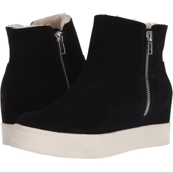 Steve Madden Wanda Wedge Sneaker. Black suede - size 8.5 - Picture 5 of 12